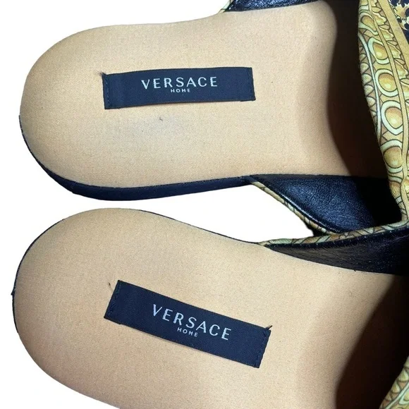 Versace Home medusa slippers black gold size 41